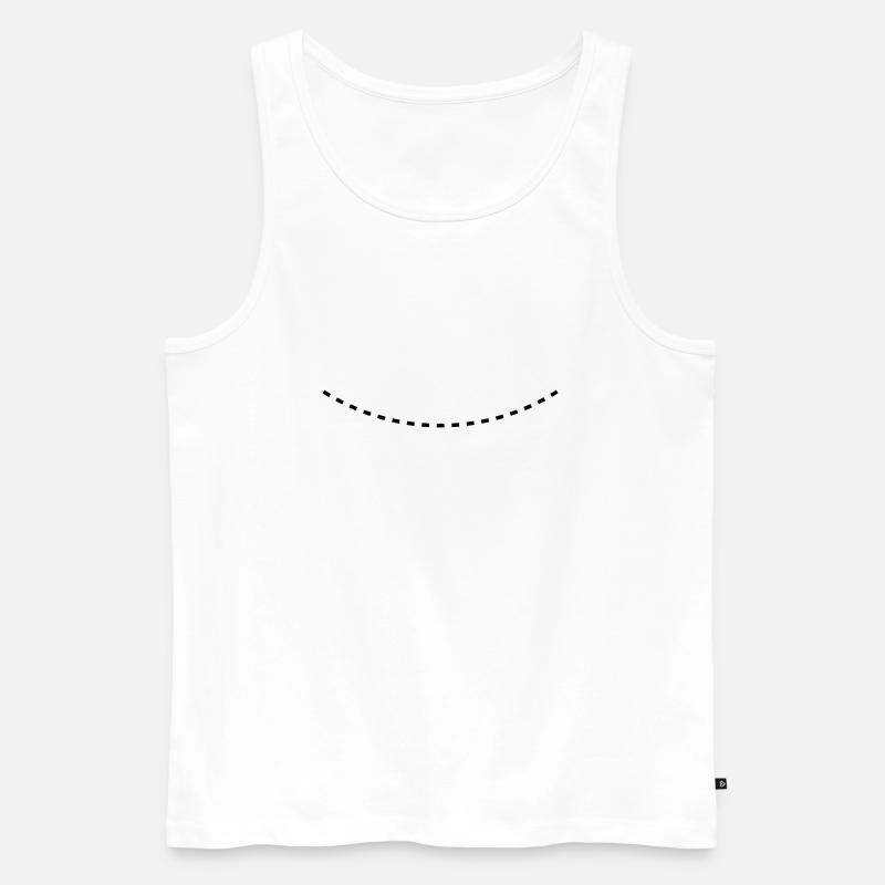 Dashed Curved Line - Männer Premium Bio Tank Top - Weiß