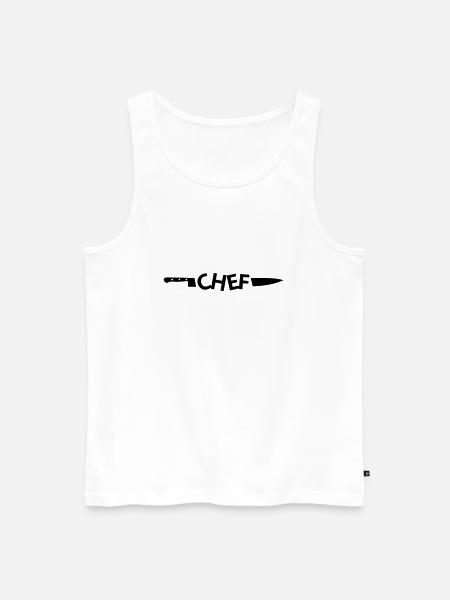CHEF - Men's Premium Organic Tank Top - white