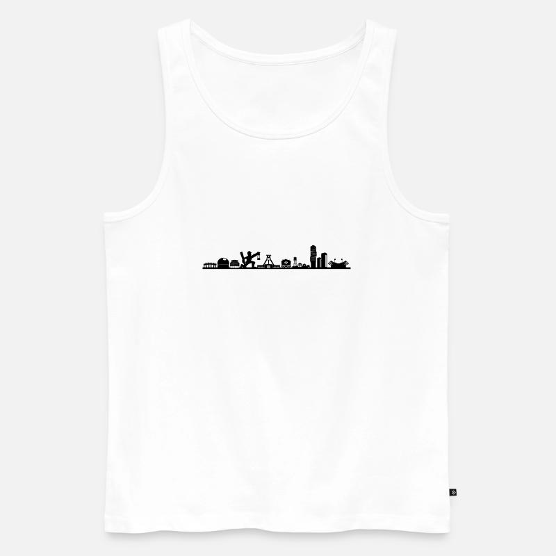 Skyline - Bochum Zeche - Männer Premium Bio Tank Top - Weiß