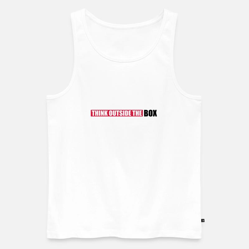 Spruch Außerhalb Denken - Männer Premium Bio Tank Top - Weiß