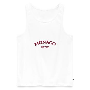 Monaco Crew - Monte Carlo - Mer Méditerranée - Débardeur bio Premium Homme - blanc - Devant - AI Model Male 178 light (178cm)