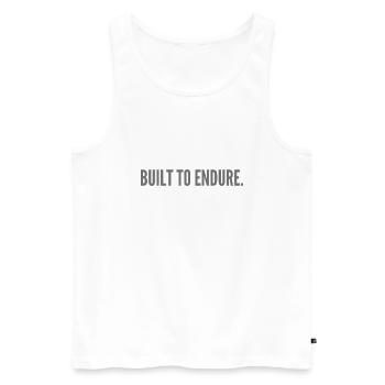 Gebaut, um zu überdauern - Männer Premium Bio Tank Top - Weiß - Vorne - AI Model Male 178 light (178cm)