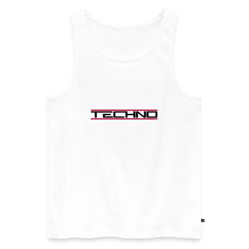 Techno red bars - Men's Premium Organic Tank Top - white - Front - AI Model Male 178 light (178cm)