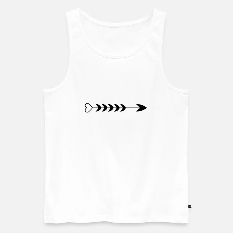 Herz-Pfeil - Männer Premium Bio Tank Top - Weiß