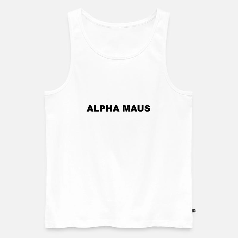 Alpha Maus - Männer Premium Bio Tank Top - Weiß