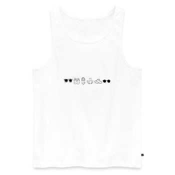 Strandoutfit,Bikini,Sonnenlicht,Brille,stilvoll, - Männer Premium Bio Tank Top - Weiß - Vorne - AI Model Male 178 light (178cm)