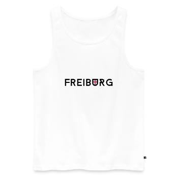 freiburg - Männer Premium Bio Tank Top - Weiß - Vorne - AI Model Male 178 light (178cm)