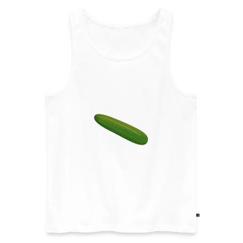 Gurke - Männer Premium Bio Tank Top - Weiß - Vorne - Michal (187cm)