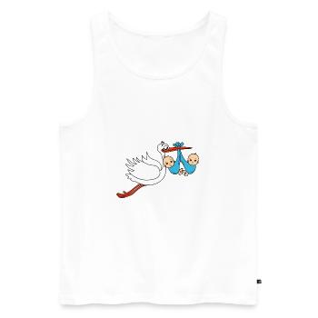 Storch Baby Zwillinge Babies Jungen2 - Männer Premium Bio Tank Top - Weiß - Vorne - AI Model Male 178 light (178cm)