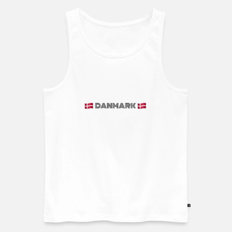 DÄNEMARK - Männer Premium Bio Tank Top - Weiß