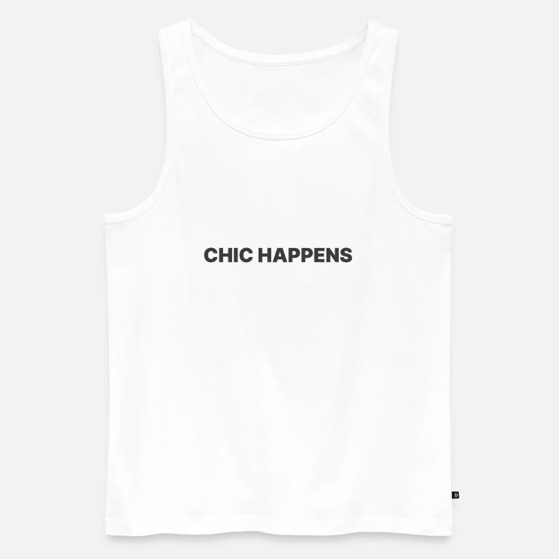 CHIC HAPPENS - Männer Premium Bio Tank Top - Weiß