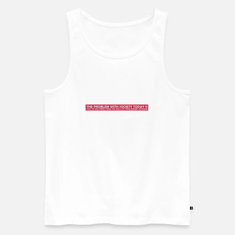 drinks from enemies skulls - Men's Premium Organic Tank Top - white