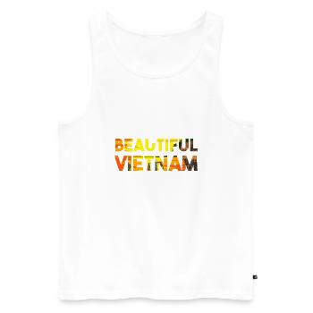 Vietnam Viet Bauern Reisfeld Flagge I Geschenk - Männer Premium Bio Tank Top - Weiß - Vorne - Michal (187cm)
