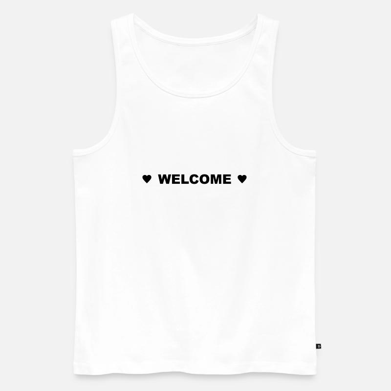 Welcome - Männer Premium Bio Tank Top - Weiß