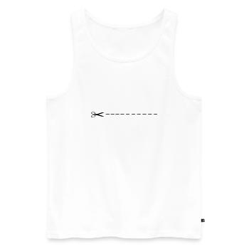 Schere - Männer Premium Bio Tank Top - Weiß - Vorne - AI Model Male 178 light (178cm)