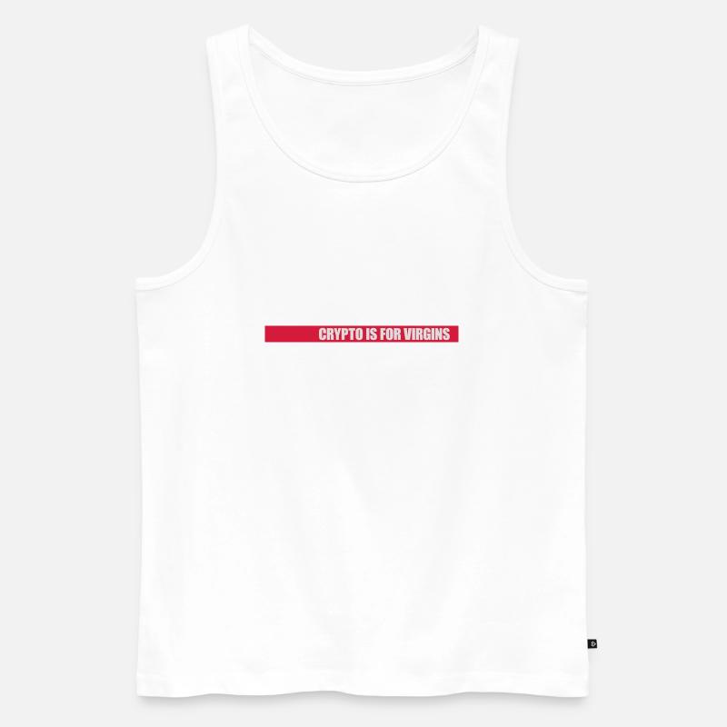crypto is for virgins - Männer Premium Bio Tank Top - Weiß