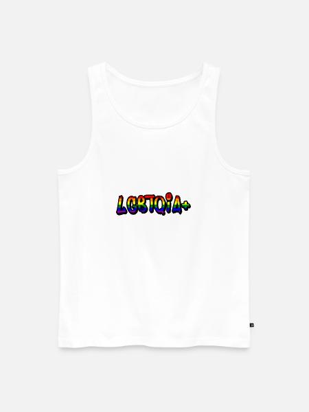 LGBTQIA+ Rainbow Flag - Regenbogenfahne - Men's Premium Organic Tank Top - white