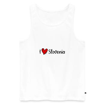 J’aime Slovénie Slowenien Slovenija Herz Heart - Débardeur bio Premium Homme - blanc - Devant - Michal (187cm)