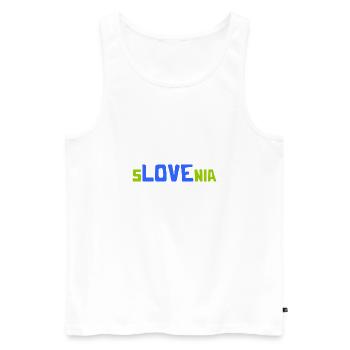 J’aime Slovénie Slowenien Slovenija Herz Heart - Débardeur bio Premium Homme - blanc - Devant - Michal (187cm)