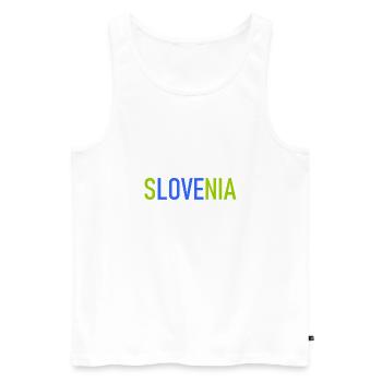 J’aime Slovénie Slowenien Slovenija Herz Heart - Débardeur bio Premium Homme - blanc - Devant - Michal (187cm)
