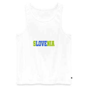 J’aime Slovénie Slowenien Slovenija Herz Heart - Débardeur bio Premium Homme - blanc - Devant - Michal (187cm)