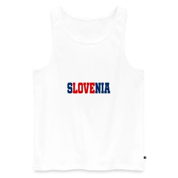J’aime Slovénie Slowenien Slovenija Herz Heart - Débardeur bio Premium Homme - blanc - Devant - Michal (187cm)