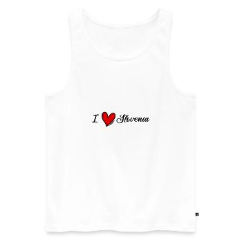 J’aime Slovénie Slowenien Slovenija Herz Heart - Débardeur bio Premium Homme - blanc - Devant - Michal (187cm)