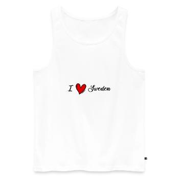 J’aime la Suède - Schweden - Sverige - Débardeur bio Premium Homme - blanc - Devant - AI Model Male 178 light (178cm)