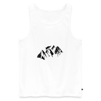 Berg Ziege Wandern Gipfel Geschenk Geschenkidee - Männer Premium Bio Tank Top - Weiß - Vorne - Michal (187cm)