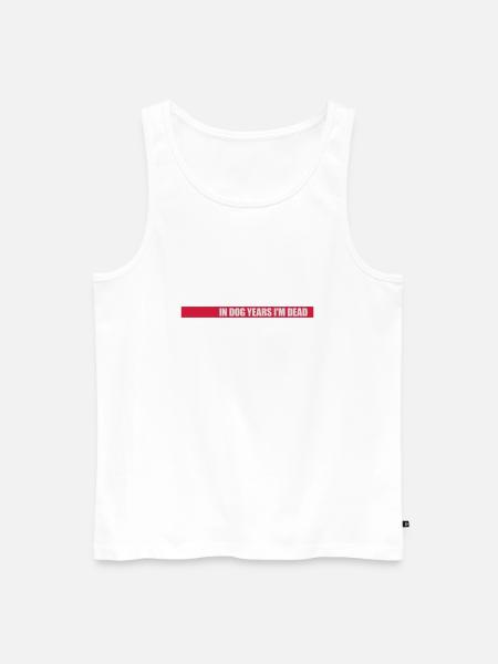 in dog years Dead - Men's Premium Organic Tank Top - white