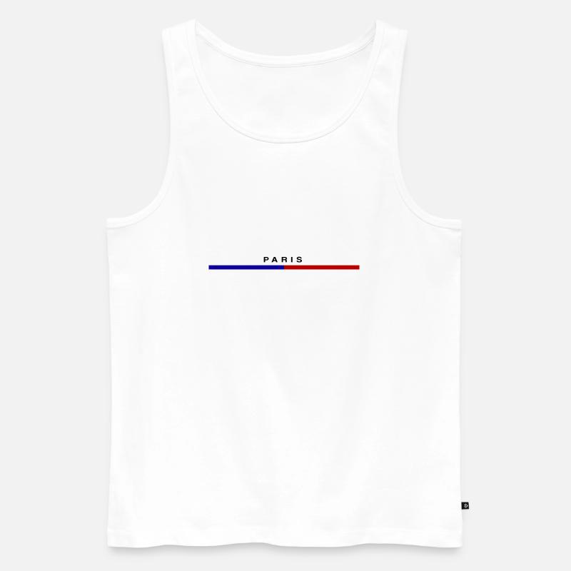 Paris - Männer Premium Bio Tank Top - Weiß