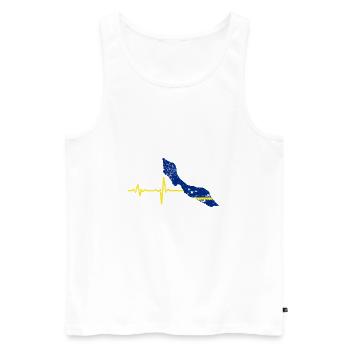 Heartbeat Curacao gift - Men's Premium Organic Tank Top - white - Front - Michal (187cm)