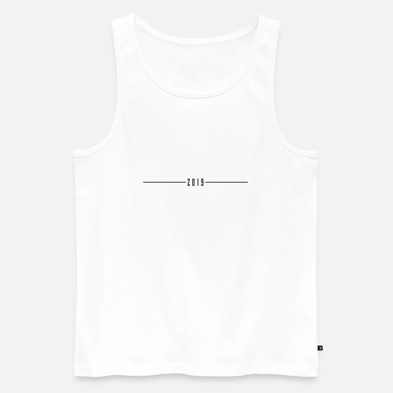 2019 strich - Männer Premium Bio Tank Top - Weiß
