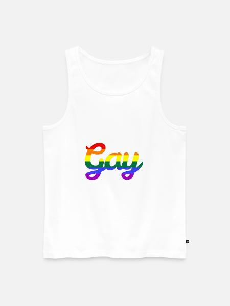 gay - Men's Premium Organic Tank Top - white