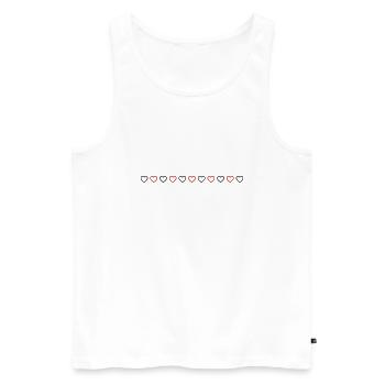 Icône de ligne de cœur - Débardeur bio Premium Homme - blanc - Devant - Michal (187cm)