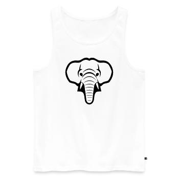 Elefant - Männer Premium Bio Tank Top - Weiß - Vorne - AI Model Male 178 light (178cm)