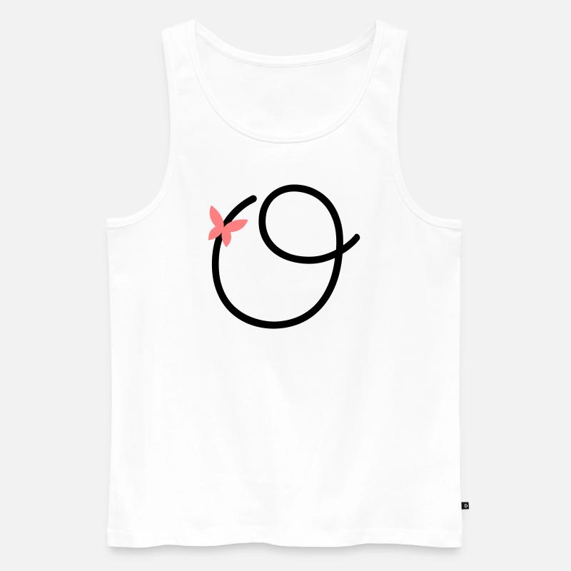 Buchstabe O Schmetterlingsbuchstabe - Männer Premium Bio Tank Top - Weiß