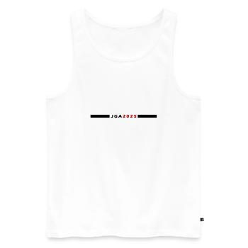 JGA 2025 - Männer Premium Bio Tank Top - Weiß - Vorne - AI Model Male 178 light (178cm)