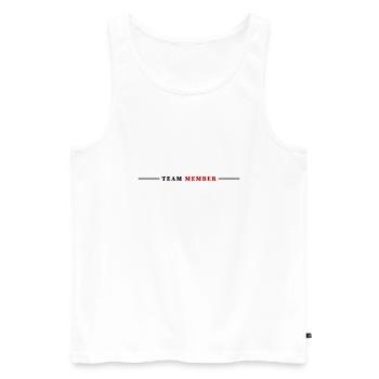 Team Mitglied - Männer Premium Bio Tank Top - Weiß - Vorne - AI Model Male 178 light (178cm)