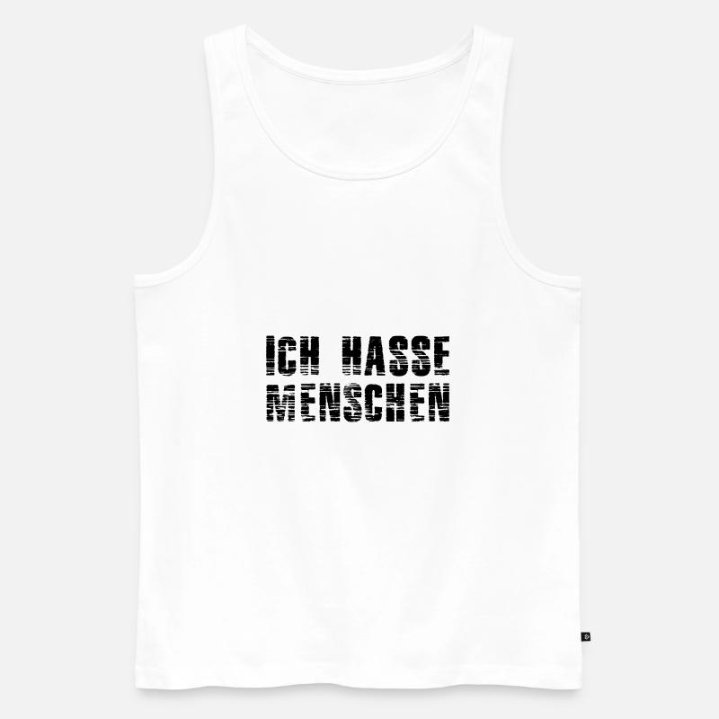 Ich hasse Menschen - Männer Premium Bio Tank Top - Weiß