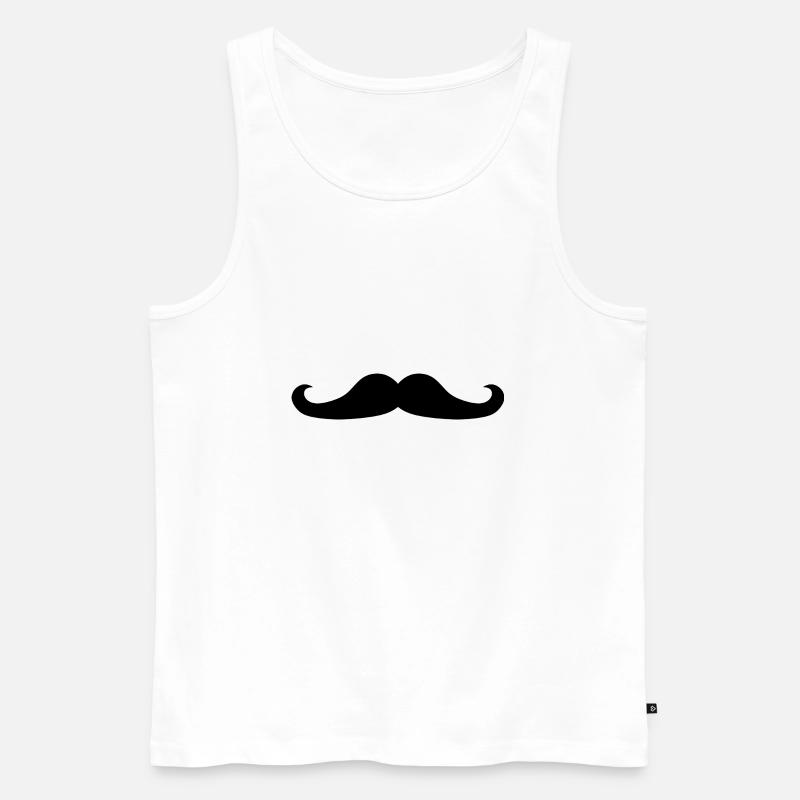 schwarzer Schnurrbart - Männer Premium Bio Tank Top - Weiß