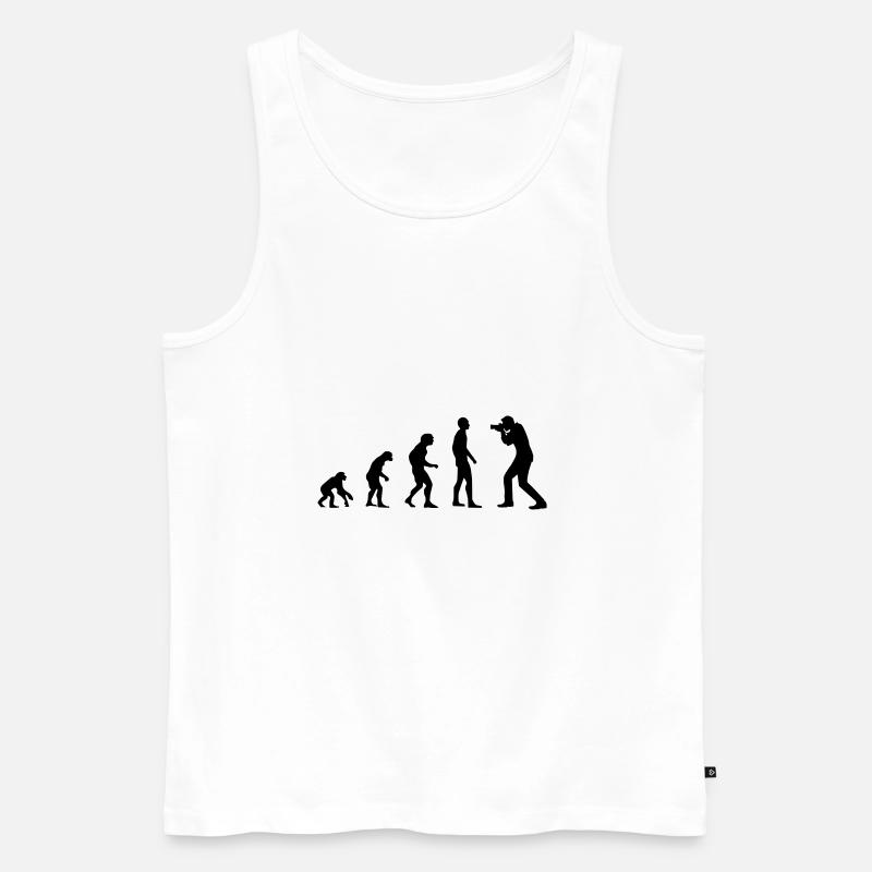Evolution Fotograf - Männer Premium Bio Tank Top - Weiß