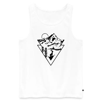 Alpen Berge Steinbock weiß - Männer Premium Bio Tank Top - Weiß - Vorne - Michal (187cm)