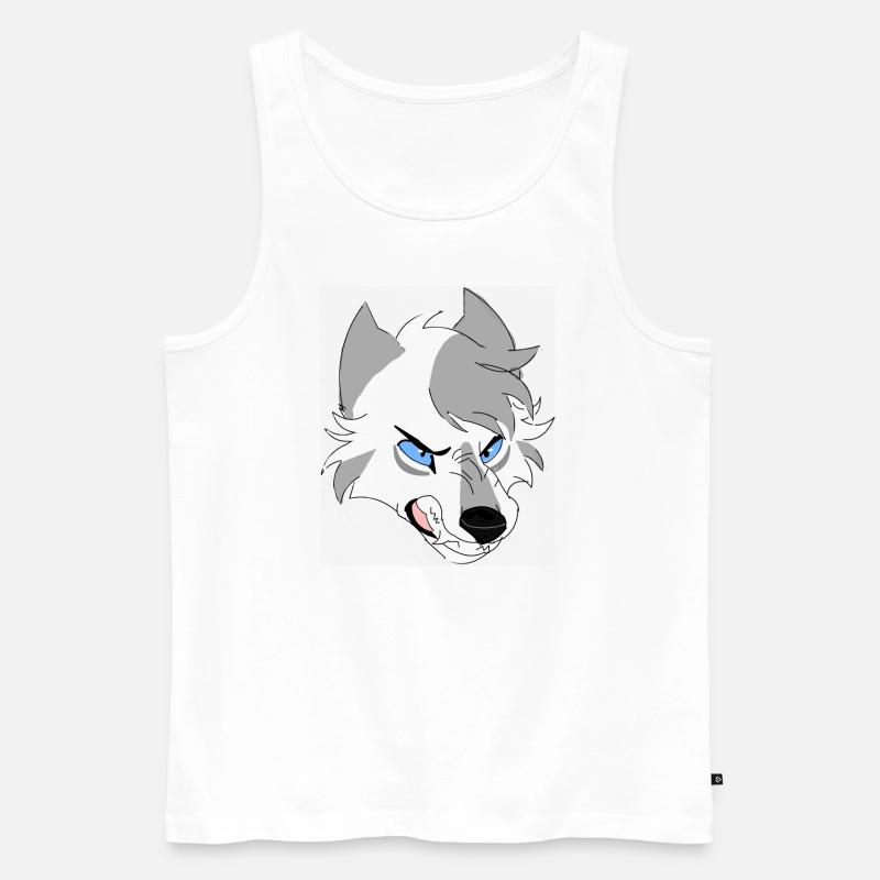 Aggressiver Wolf - Männer Premium Bio Tank Top - Weiß