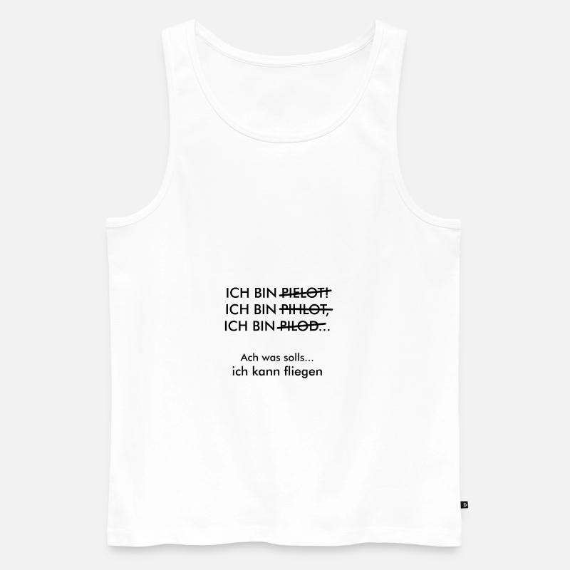 Ich bin Pilot Geschenk dumm - Männer Premium Bio Tank Top - Weiß