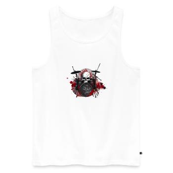 Drums crazy - Männer Premium Bio Tank Top - Weiß - Vorne - Michal (187cm)