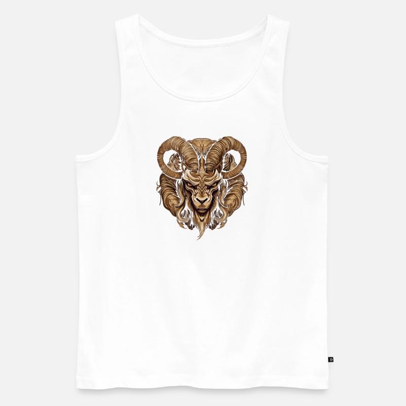 Ziege - Männer Premium Bio Tank Top - Weiß