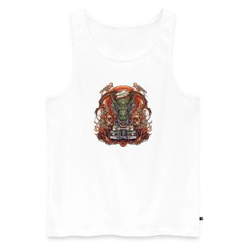 Drachen Auto - Männer Premium Bio Tank Top - Weiß - Vorne - Michal (187cm)