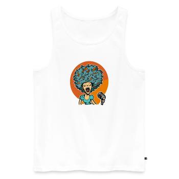 Sängerin - Männer Premium Bio Tank Top - Weiß - Vorne - Michal (187cm)