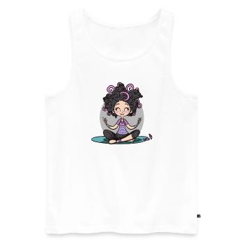 Yoga Lotus Pose - Männer Premium Bio Tank Top - Weiß - Vorne - Michal (187cm)